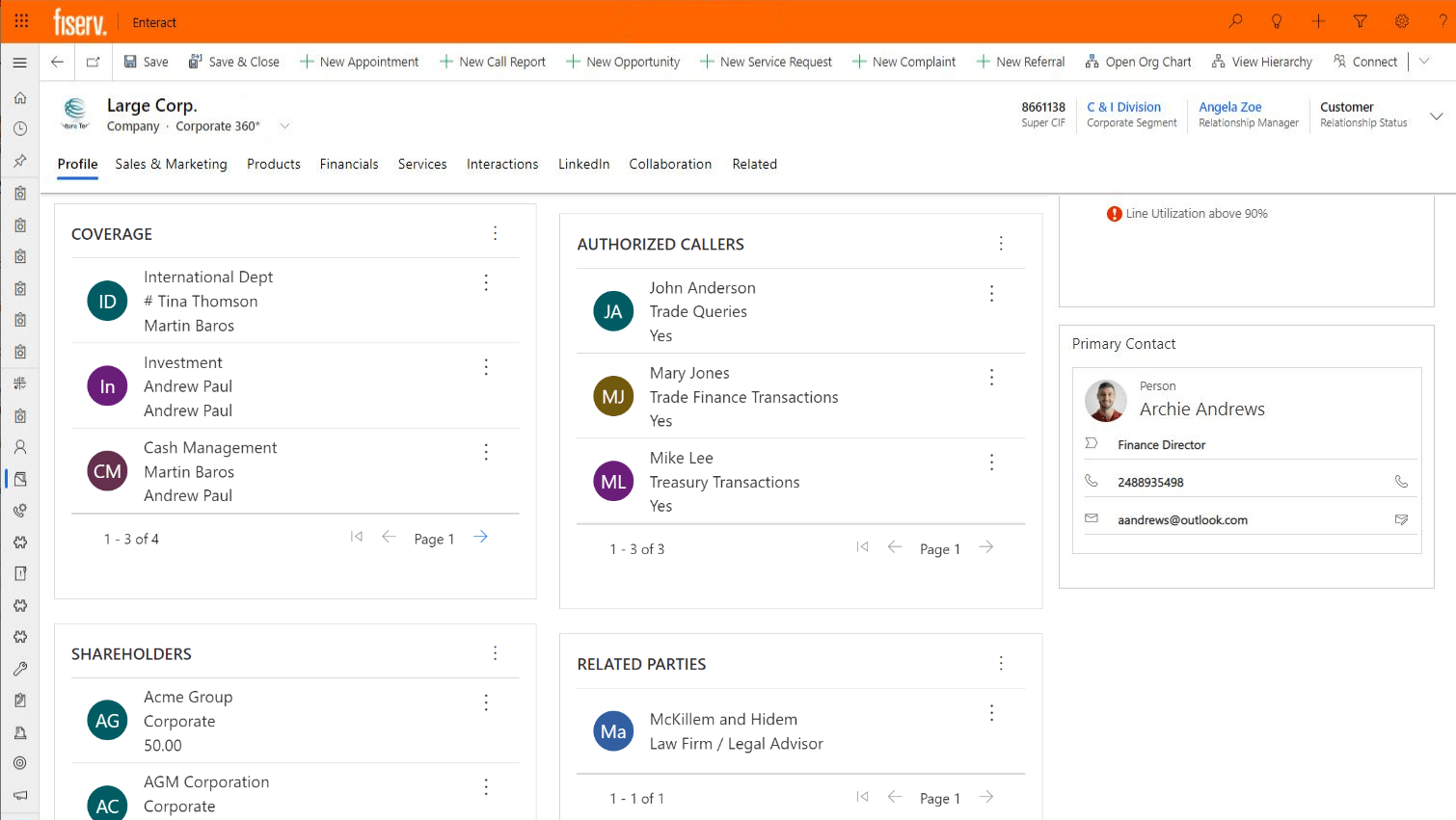 screenshot of Enteract interface