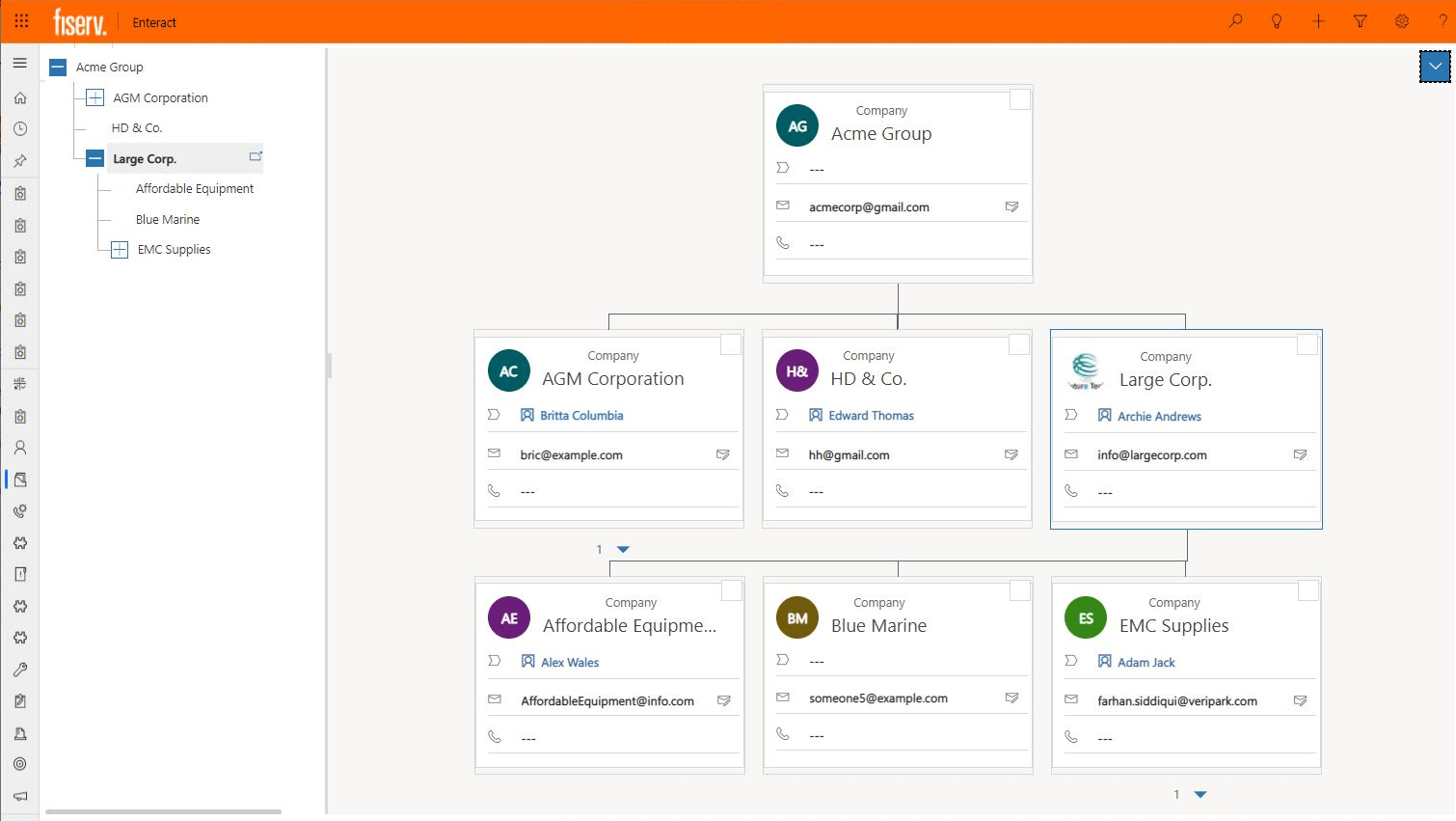 screenshot of Enteract interface