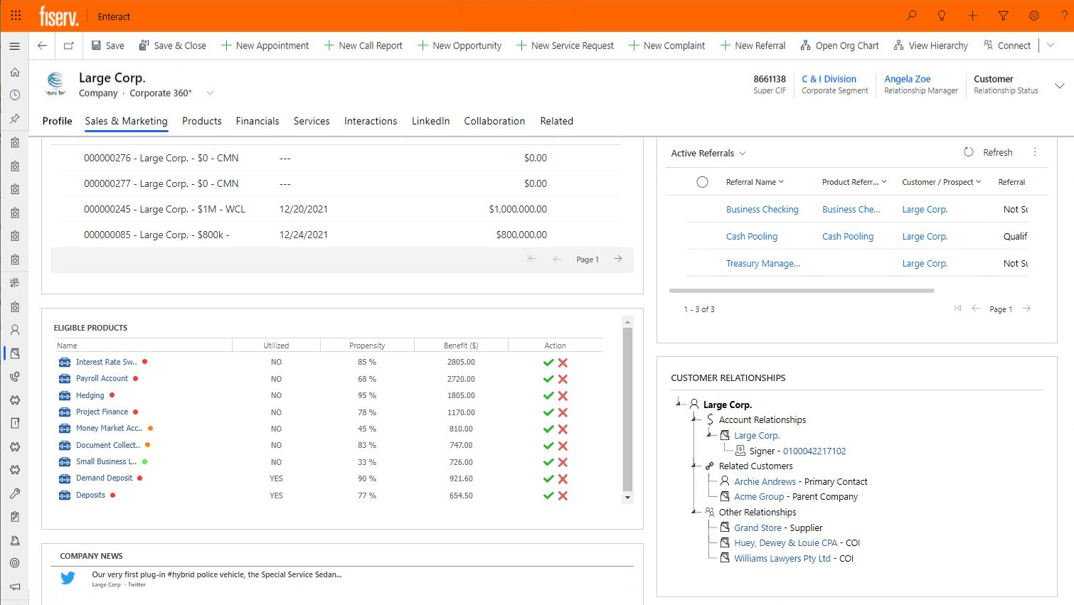 screenshot of Enteract interface