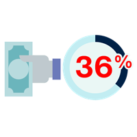 Blue building with two trees icon