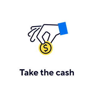 Take the cash - image of a hand taking a coin
