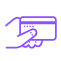 icon of a hand holding a bank card