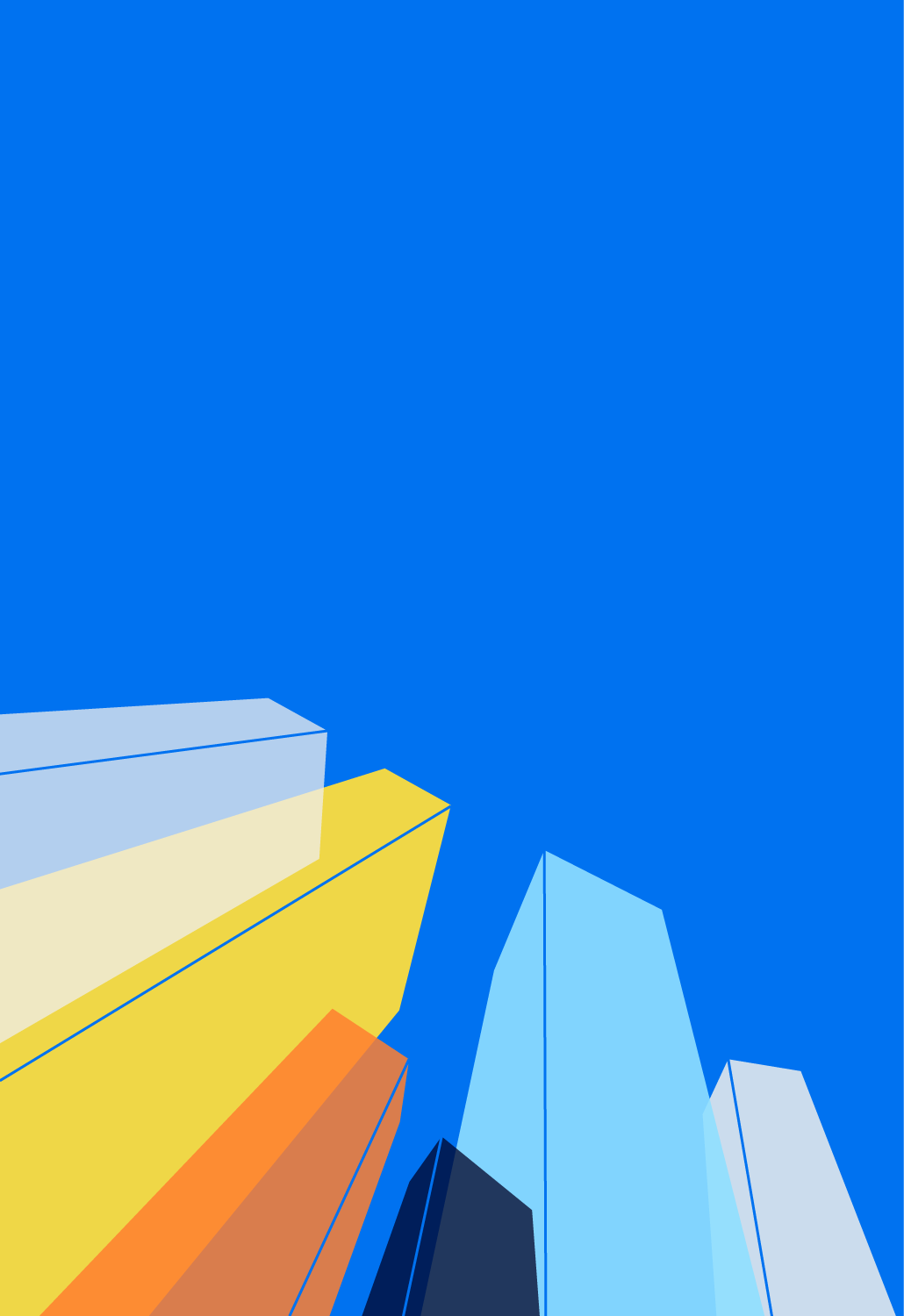 Illustration of colourful columns extending into the upper area of the image