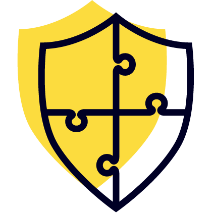 icon of a shield made up of 4 puzzle pieces