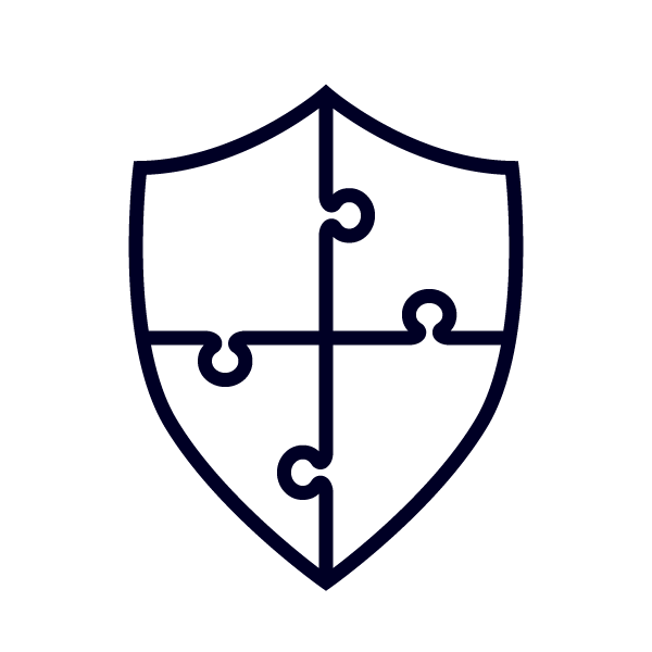 icon of a shield made up of 4 puzzle pieces