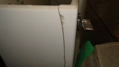 Blue building with two trees icon