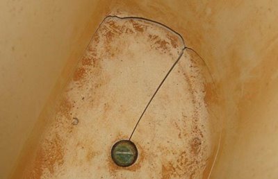 Blue building with two trees icon