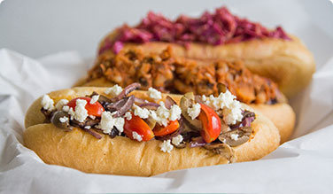 Sporty dog sandwhiches