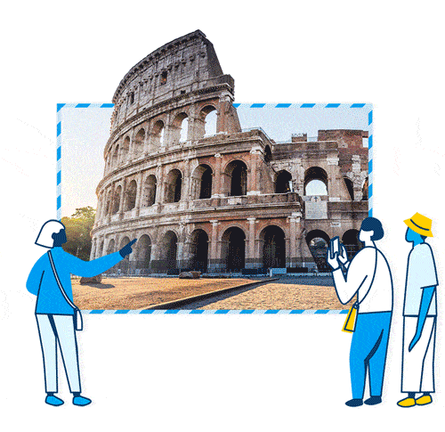 photo slideshow with cartoon viewers