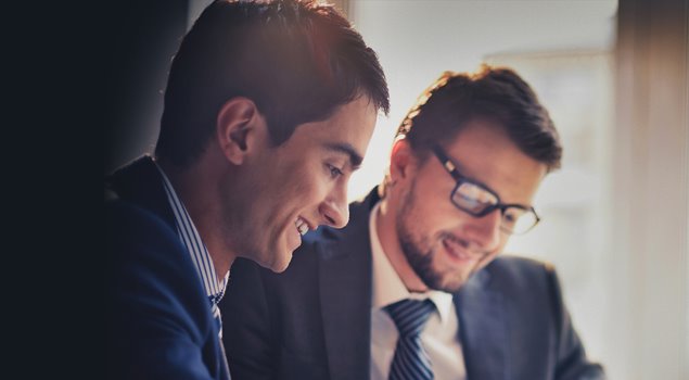 collaborating businessmen