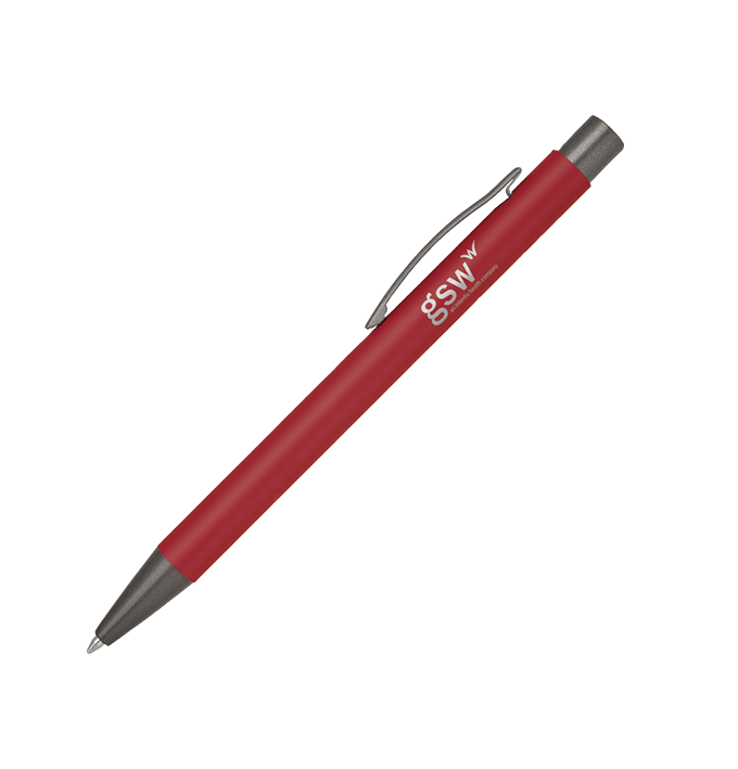 Bold color barrel with rubber finish and gun metal colored accents