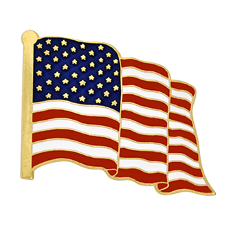 Waving American Flag Gold Pin (CPN-2007387704)