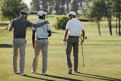3 men on golf course