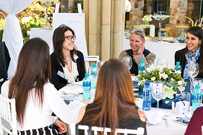 Employees at company lunch