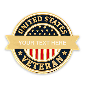 United States Veteran Lapel Pin – Engravable (C2379E)