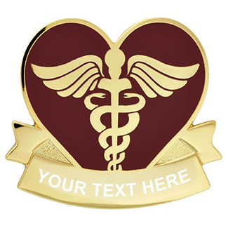 Caduceus Lapel Pin – Engravable (C2442E)