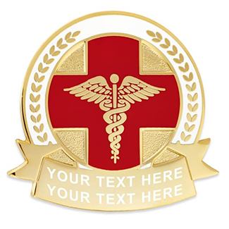 Caduceus Lapel Pin – Engravable (C2442E)