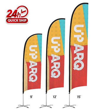 12' Double Sided Feather Flag w/ Poles + Ground Stake (CPN-554037238)