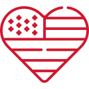 american flag heart icon