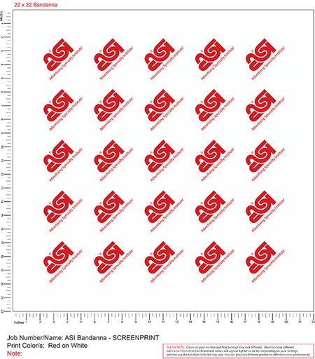ASI silkscreen bandanna setup