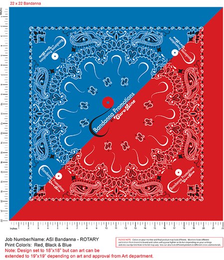 Bandanna Promotions rotary setup