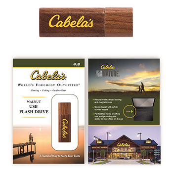 Wood USB 4GB Flash Drive (FDW-4GB-BAM-CU, FDW-4GB-WAL-CU)