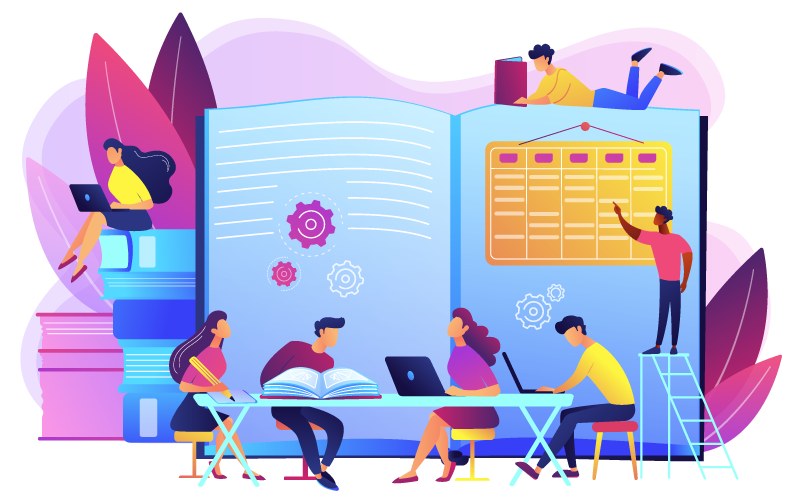 Illustration of working together