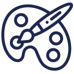 Paint brush and palette icon