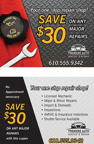 Autoshop postcard example