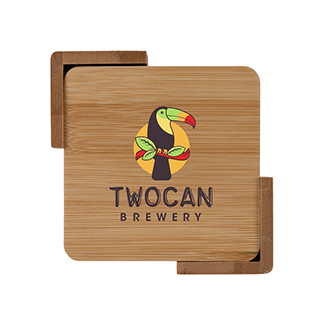 Brandon IV 4-Piece Bamboo Coaster Set (EH5202)