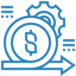 Flexibility for saving money icon