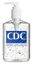 Hand Sanitizer with CDC logo