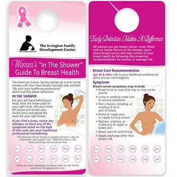 Women's Guide to Breast Self-Exam Punch-Out Reminder Shower Card (KIM-5)
