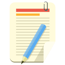 Pen and note icon