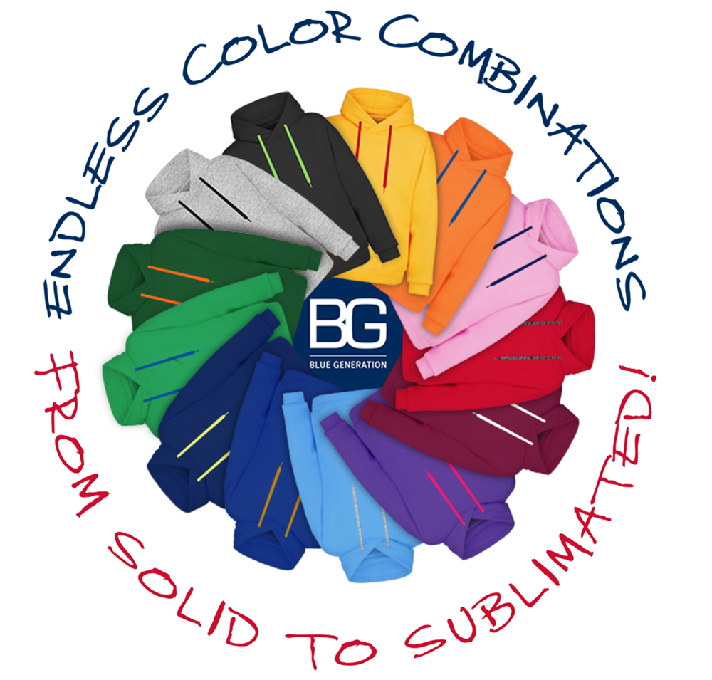 Hoodie pinwheel of color