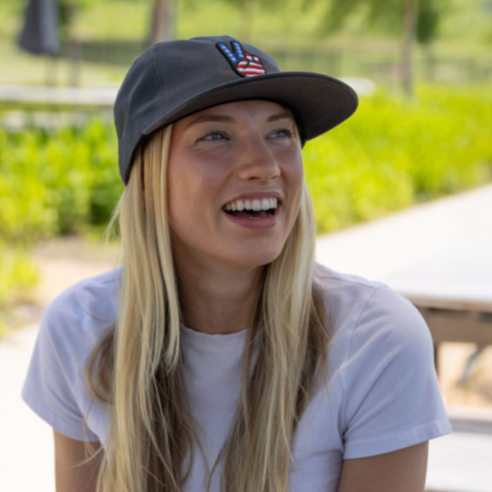 woman in usa cap