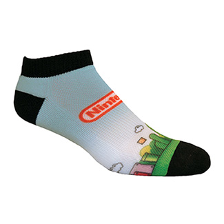 Athletic Low-Cut Sock (Black welt, heel and toe) with DTG printing