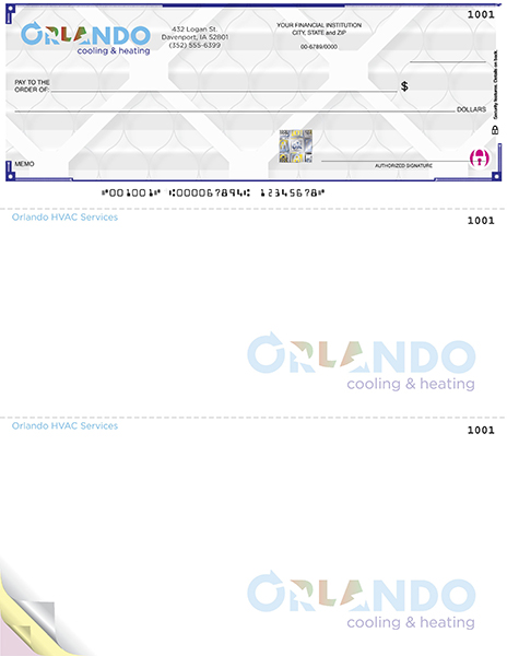 HVAC company check example