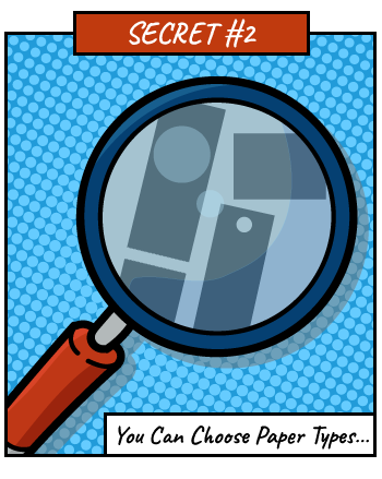 Secret #2: You Can Choose Paper – with blocked out objects in a magnifying glass