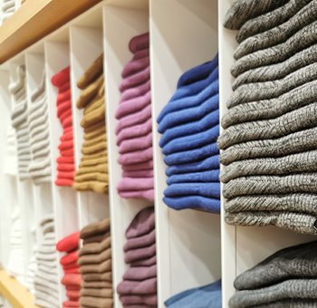 Assorted folded clothing stock