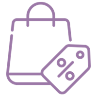 retail bag and sales tag icon