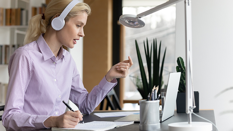 Intern working from home