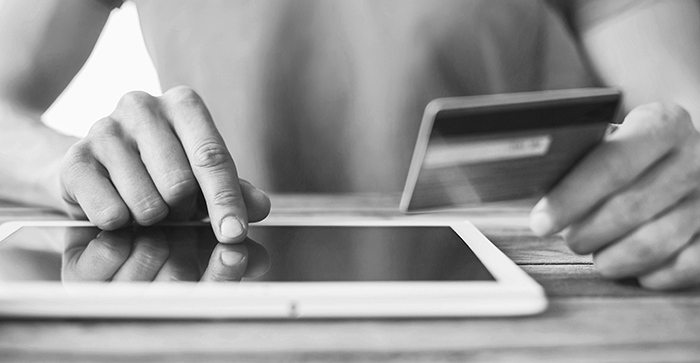 Using a tablet for online payment