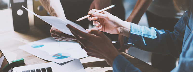 Going over financial information