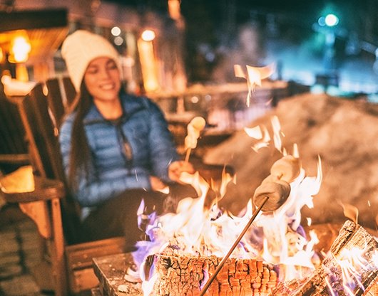Making smores outside