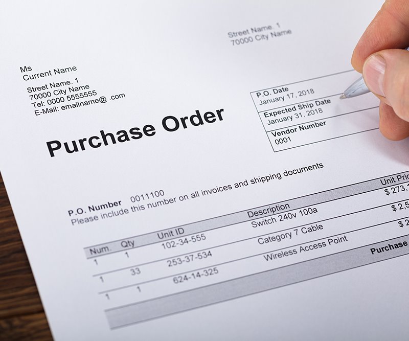 Example of a purchase order