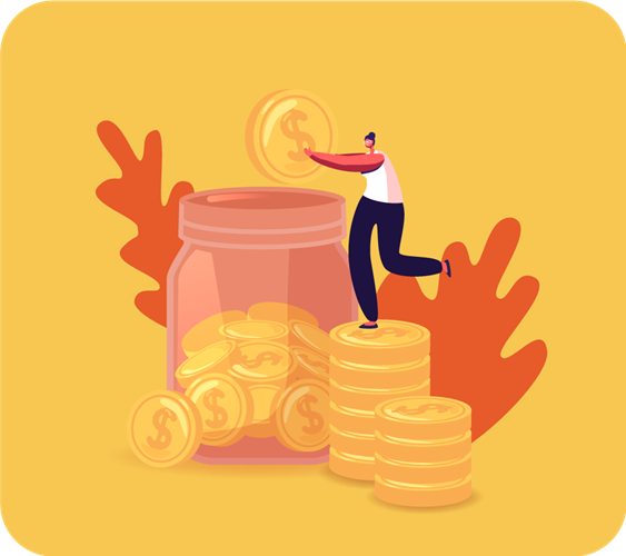 Saving money illustration