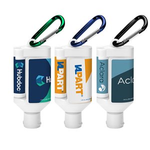 1.9 oz duo bottle spf 30 sunscreen and spf 15 lip balm and carabiner