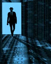 silhouette of man in door