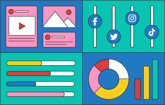 colorful media graphics